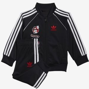 Little boy black Adidas Mickey Mouse track suit set